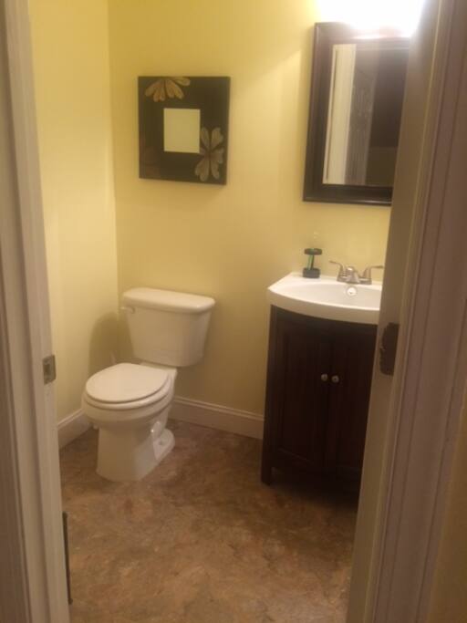 Private half bath, with access to full shower in main house.