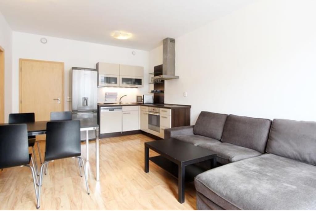 Dining table and the kitchen corner