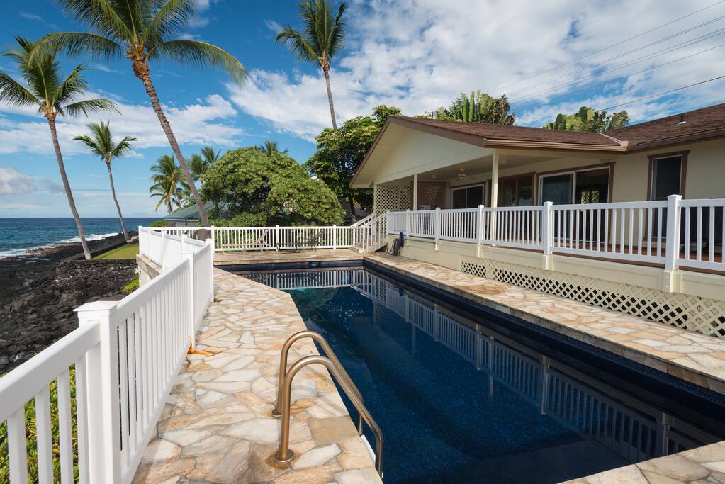 Refreshing deep sparkling pool
