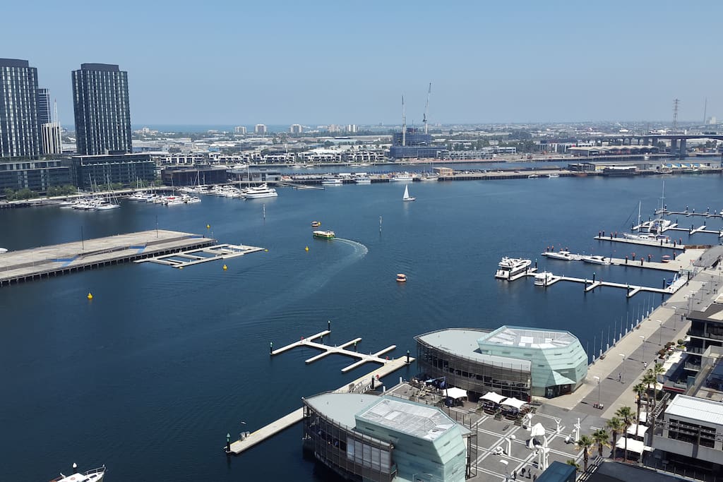 Bay view from balcony and apartment