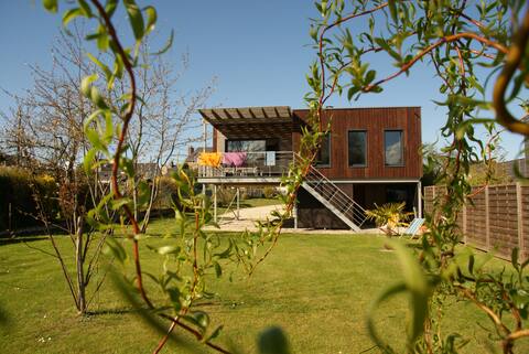 Wood frame house
