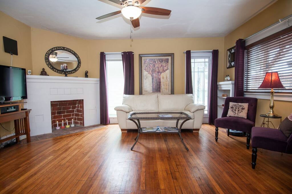 Shared living room space with 1 other guest.