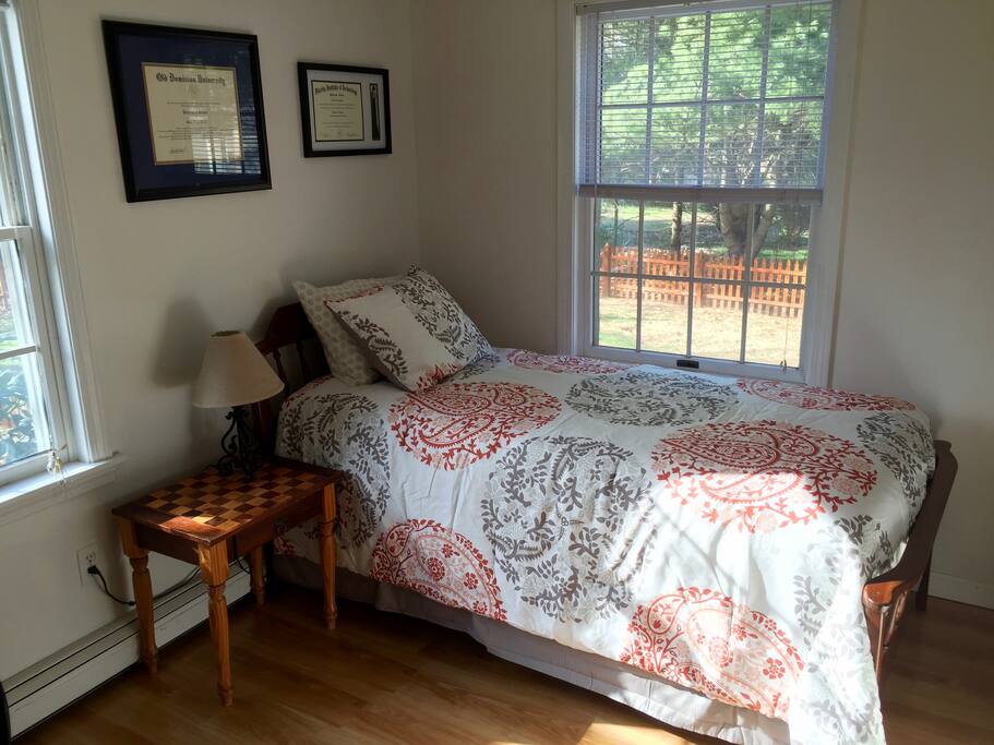 Comfortable twin bed perfect for the solo traveler!