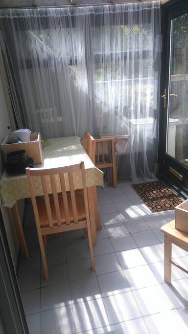 Eating area in porch