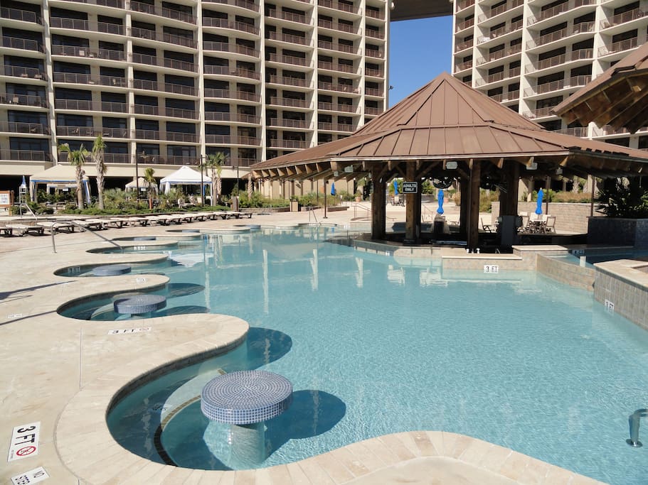Caribbean style pool area