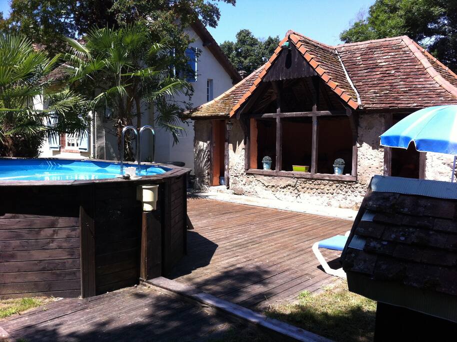 Private pool house and pool