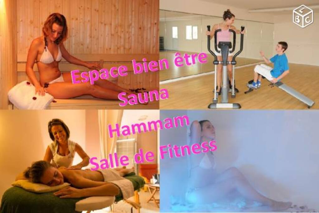 Espace bien être Sauna, hammam, salle de sports, soins ...