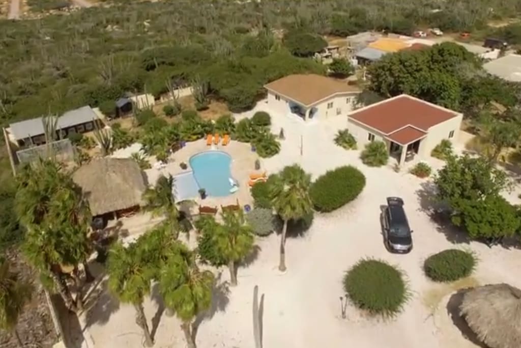 2 and 3 bedroom villa's pool and garden area