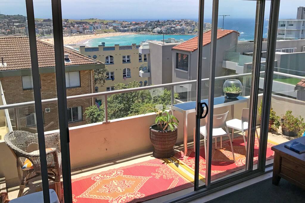 The balcony is an amazing place to enjoy a meal for two.