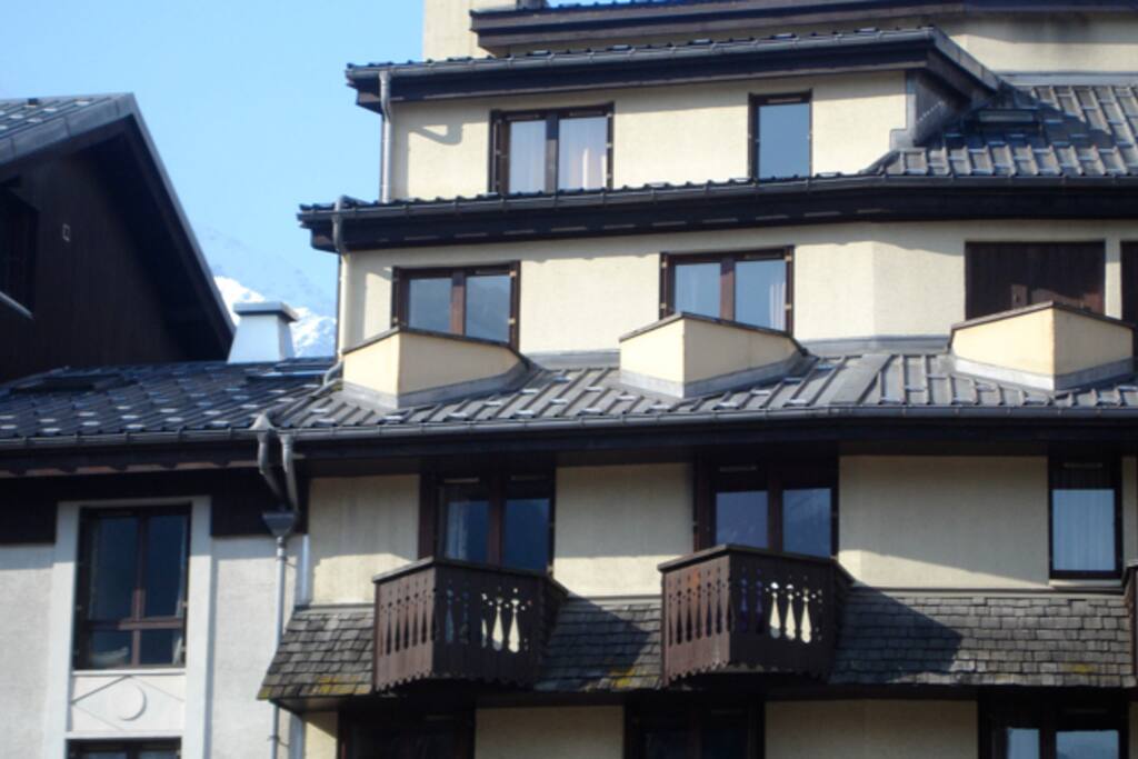 A close up of the apartment from the outside.
