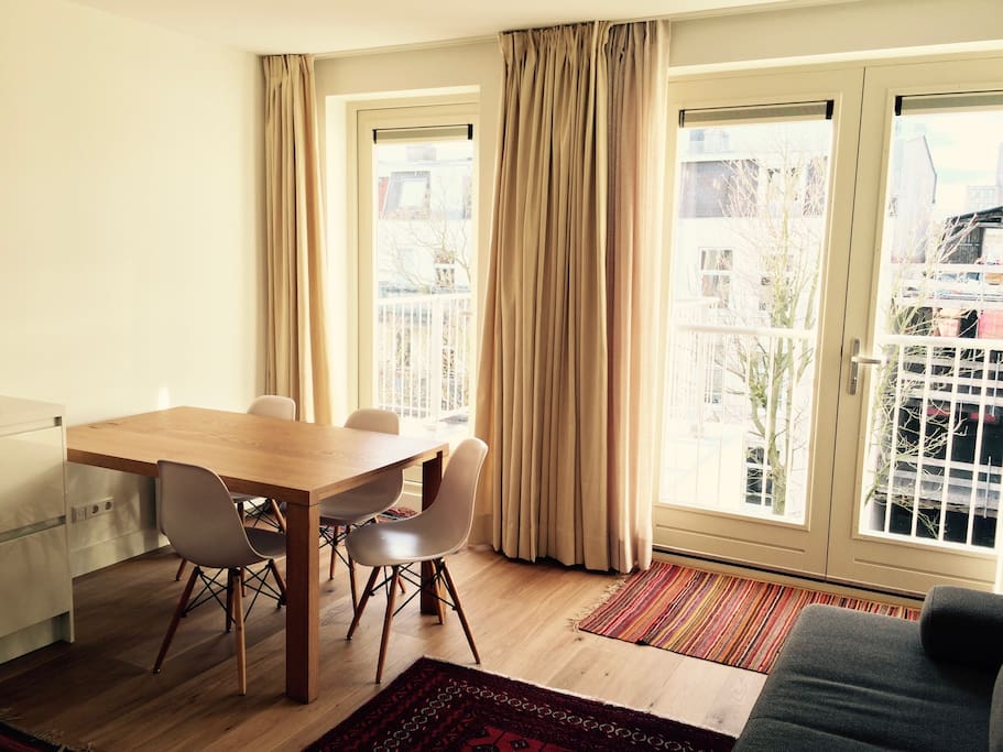 Living room/French balcony/Balcony/Dining area