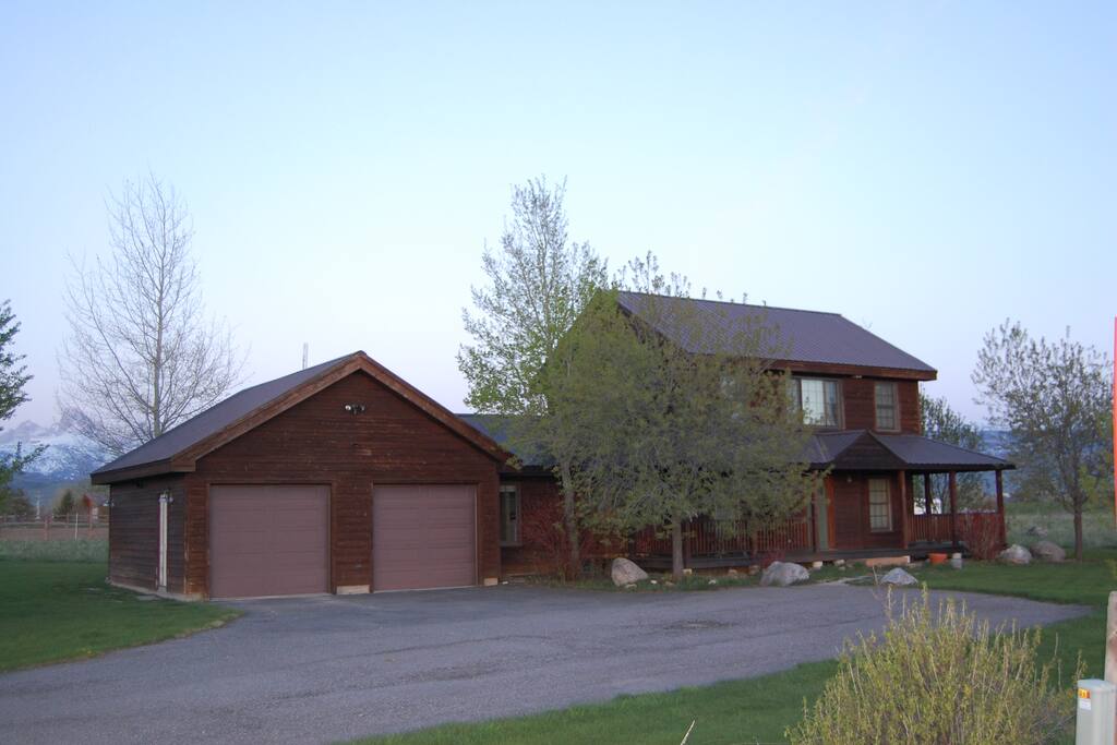 Our vacation home with the Tetons in the background