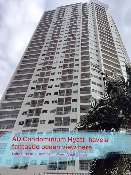 AD Hyatt Condominium Wong Amat is a high-rise building with 35 floors.It is located on Naklua Soi 16 in North Pattaya, 800 m from Wong Amat beach.