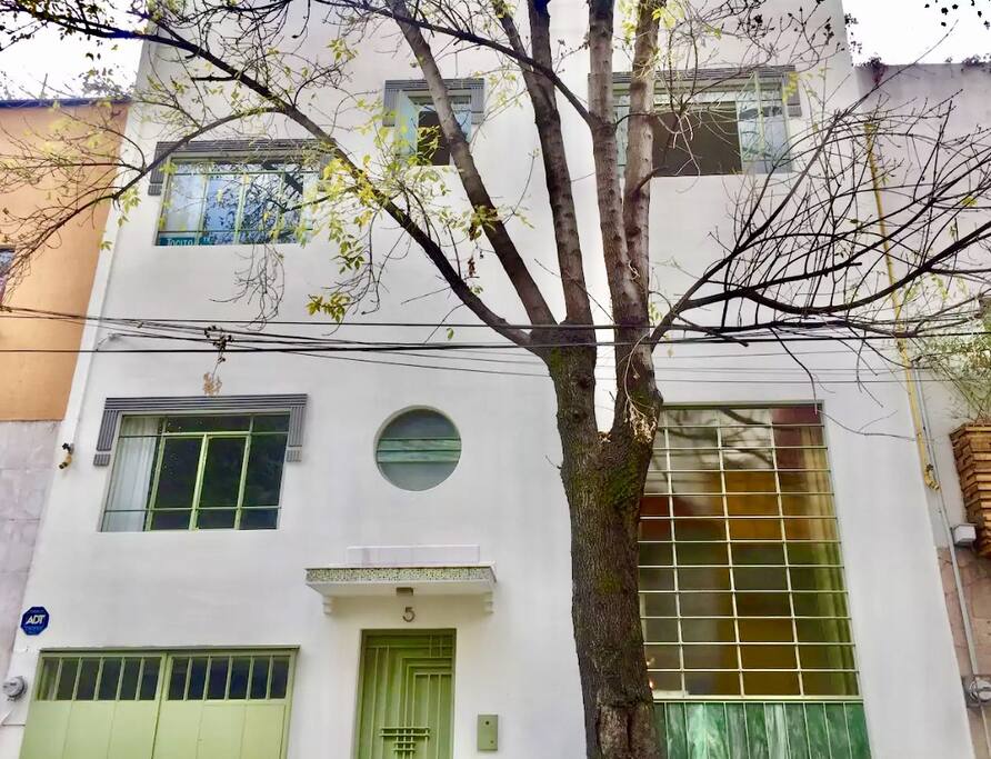 The house from the street.