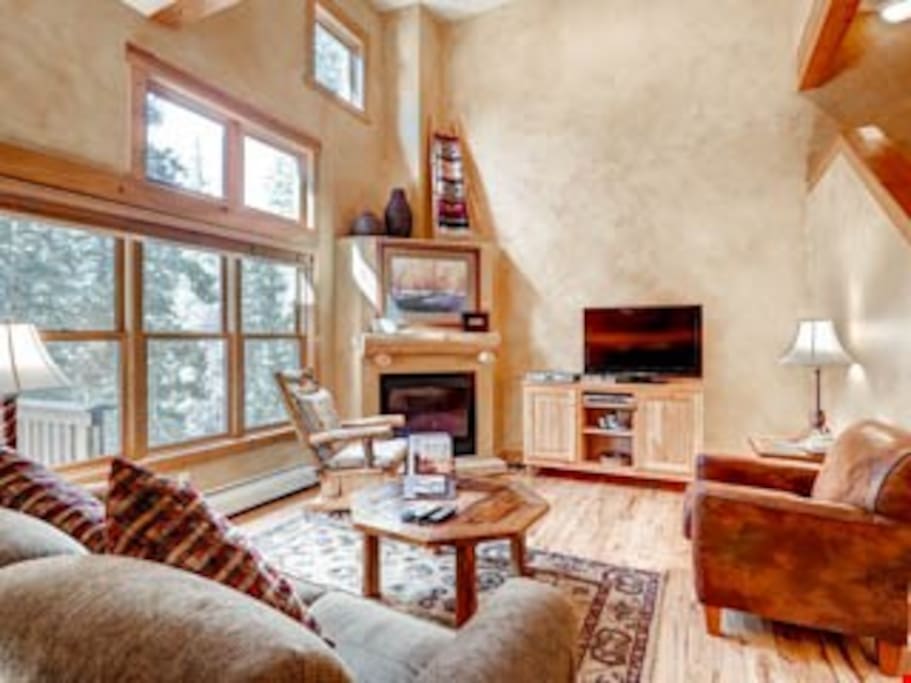 The living area is luxuriously furnished yet still has a cozy feel