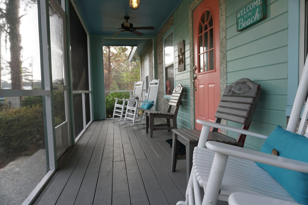 Enjoy sunrises and sunsets on the front porch as you soak in the coastal atmosphere.