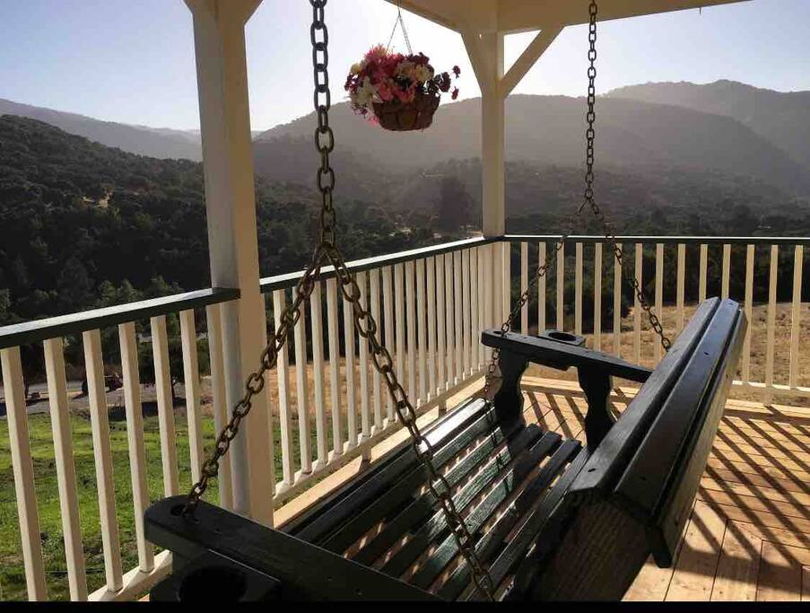 Relax on the front porch swing and admire the view of the Santa Lucia Mountains. It’s a great spot to observe many types of birds and wildlife.