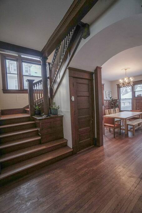 Stairway to second floor bedrooms