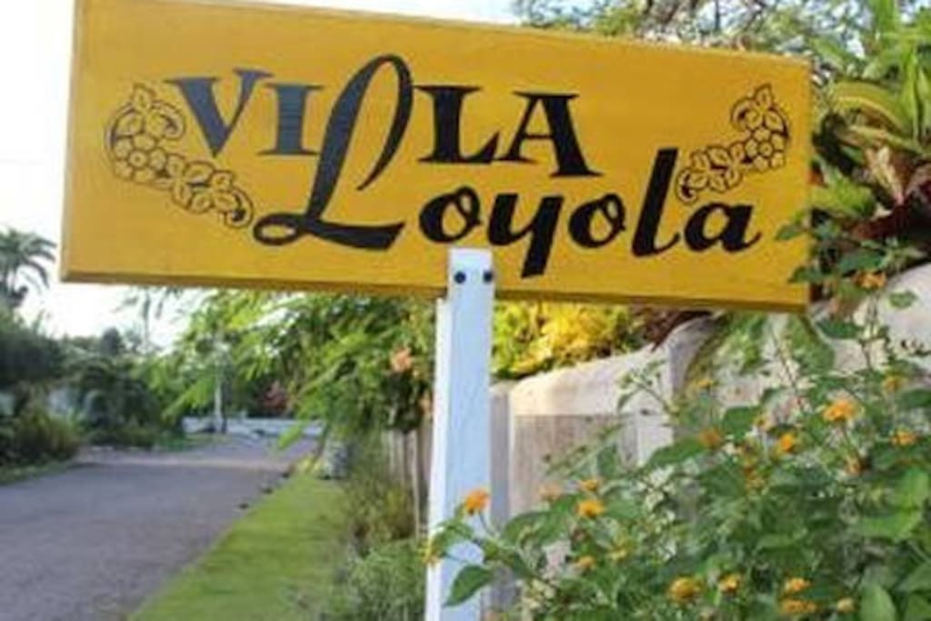 Sign outside Entrance to Villa Loyola