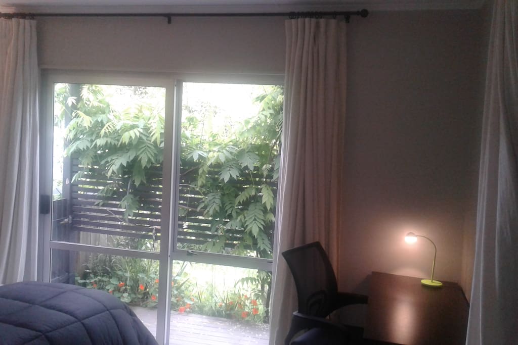 bedroom window view of garden