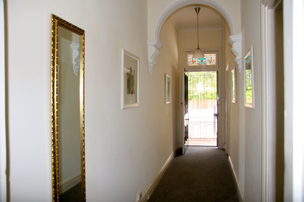 Hallway leading from the front door to the living area