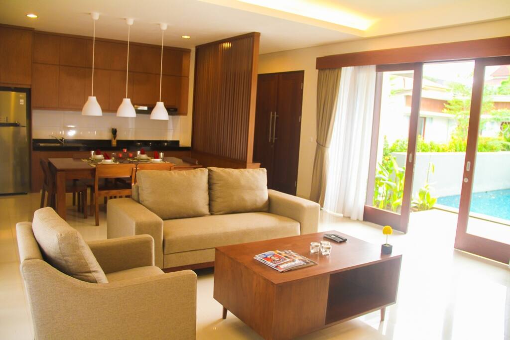 Living & Dinning area at 2BR Villa