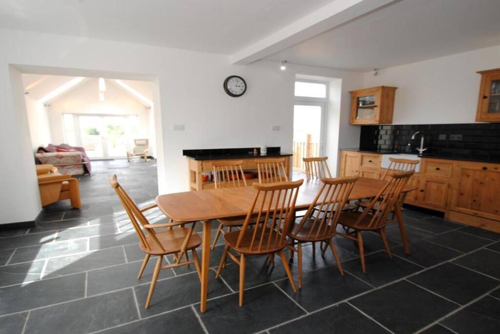 Kitchen area with through lounge