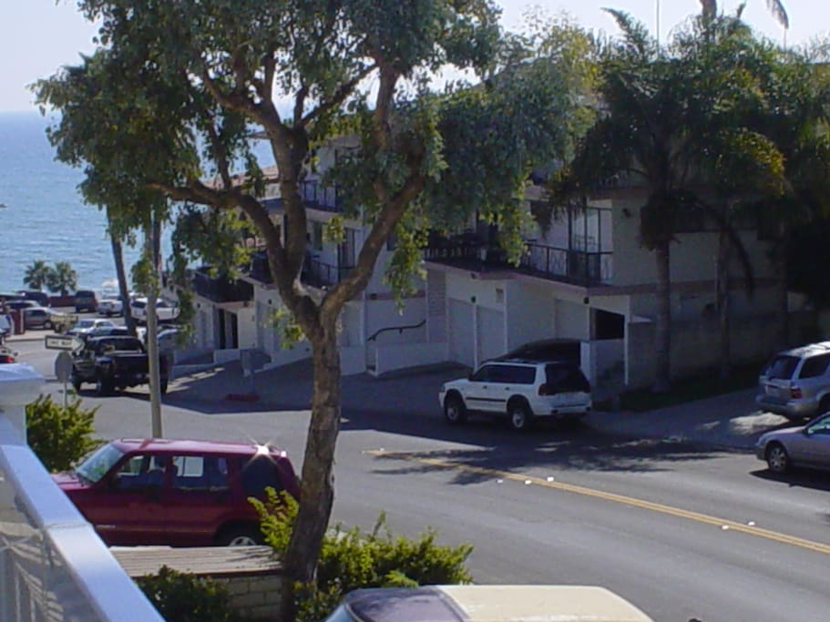 This is the view down the street from the deck.