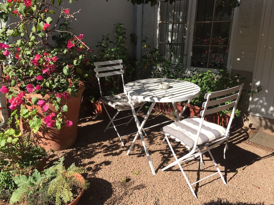 Small Patio with Bistro Table & Chairs