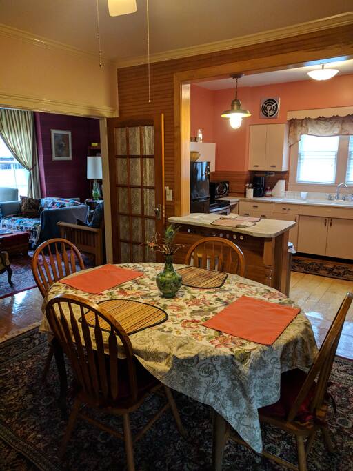 Renovated dining room to renovated vintage kitchen