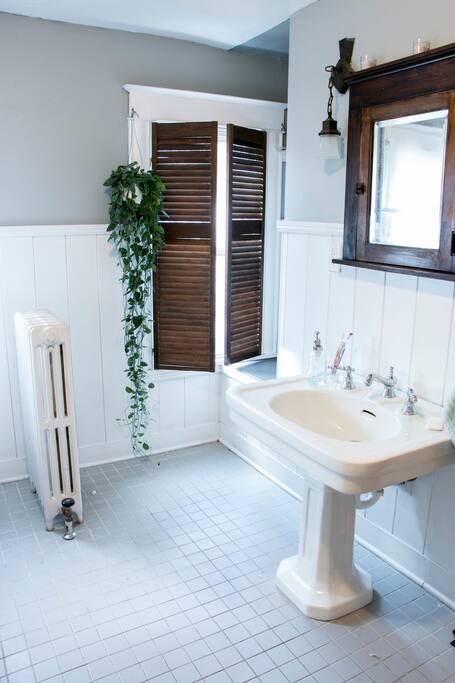 Bathroom includes fall bath and shower