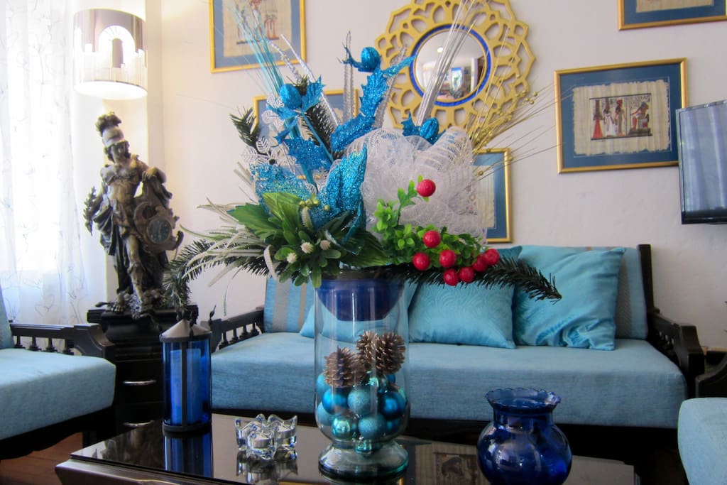Relaxing in blue salon