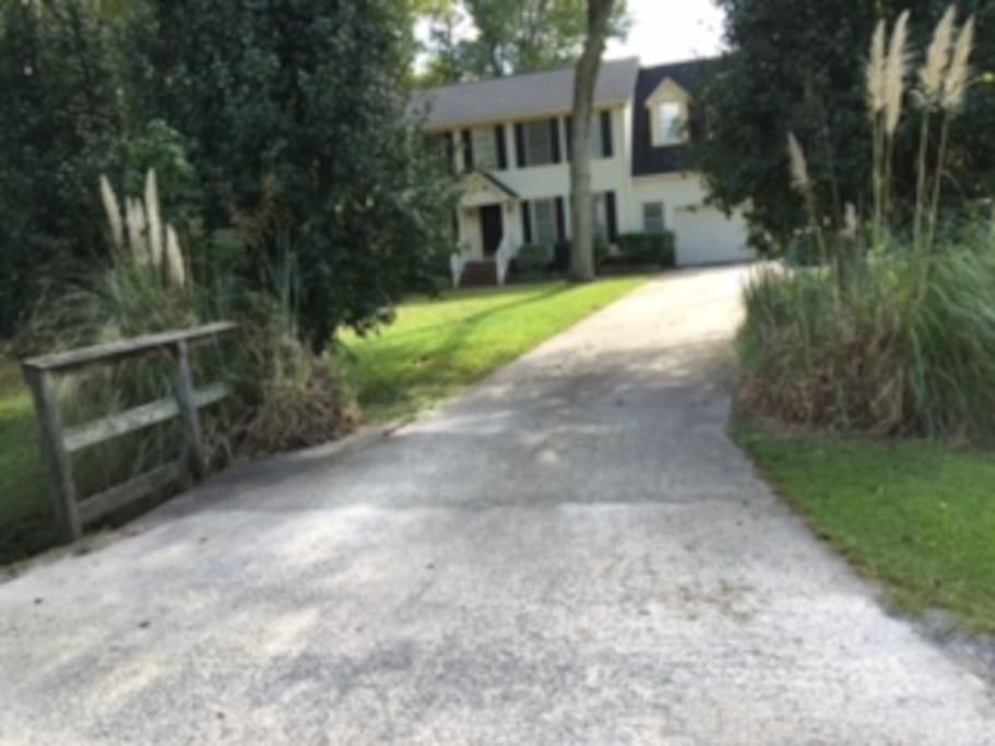 Turning into driveway