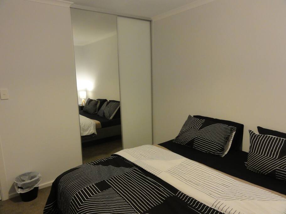 Bedroom 3 has a built-in wardrobe, a desk & a shoe rack