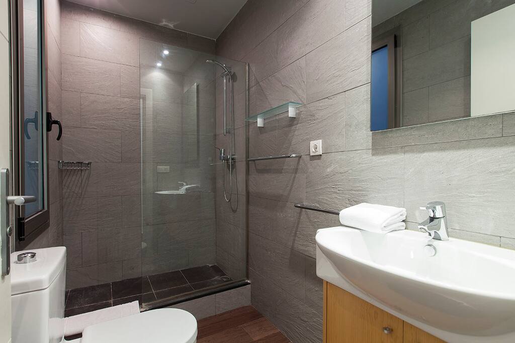 bathroom, shower, toilet, mirror