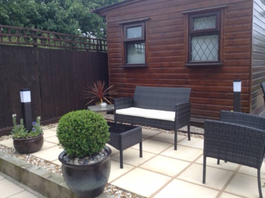 Paved area outside living space