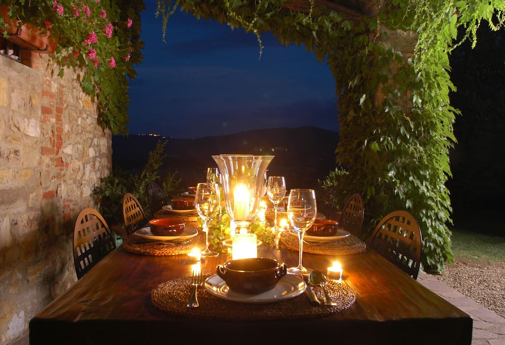 The patio for romantic dinners...