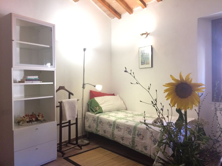 Your private entry room is comfortable with thoughtful amenities and adjacent to toilet and bath.