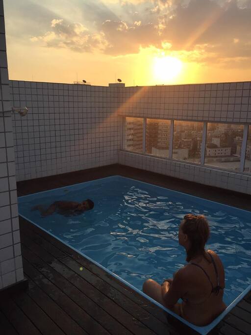 piscina privativa - por do sol