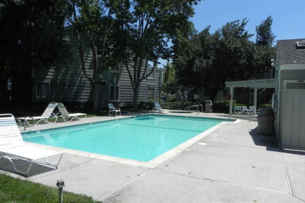 Community pool available, heated from April - Oct.