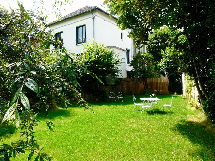 Your private garden, and the house where is "The Georgette". You can see the two windows at the first floor