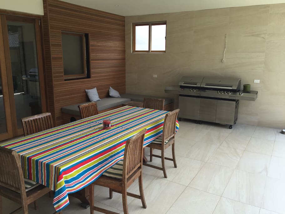 Outdoor patio BBQ area. lounge