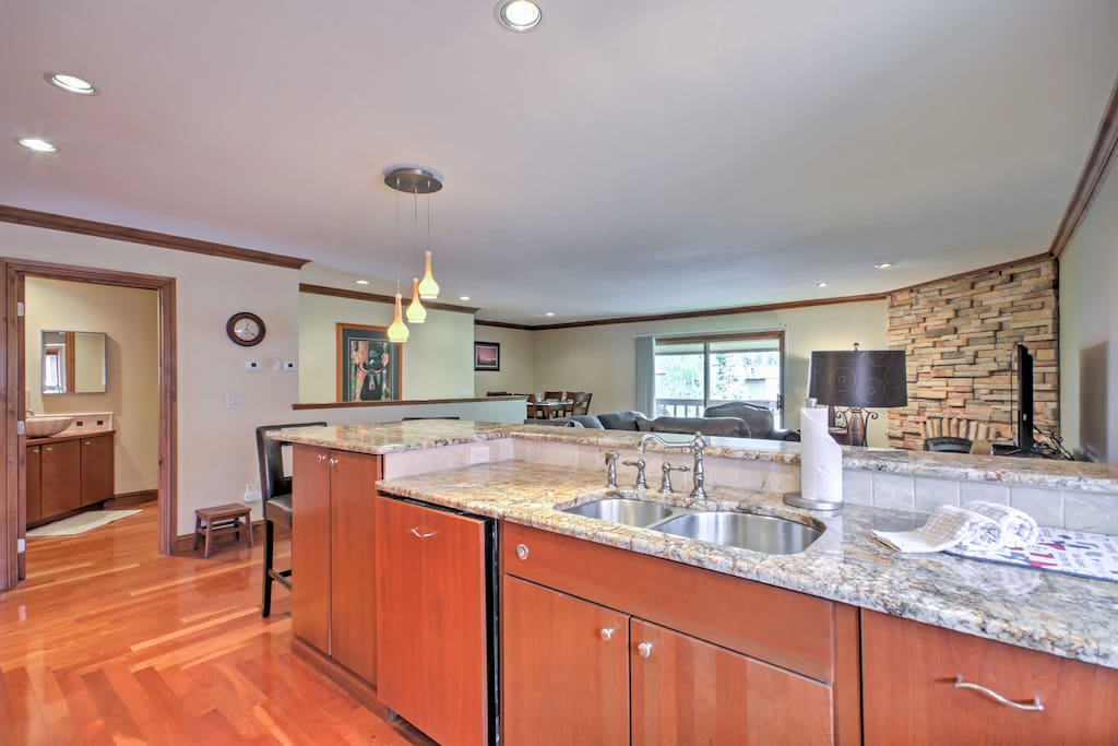 The open layout makes the spacious condo feel even bigger than it is.