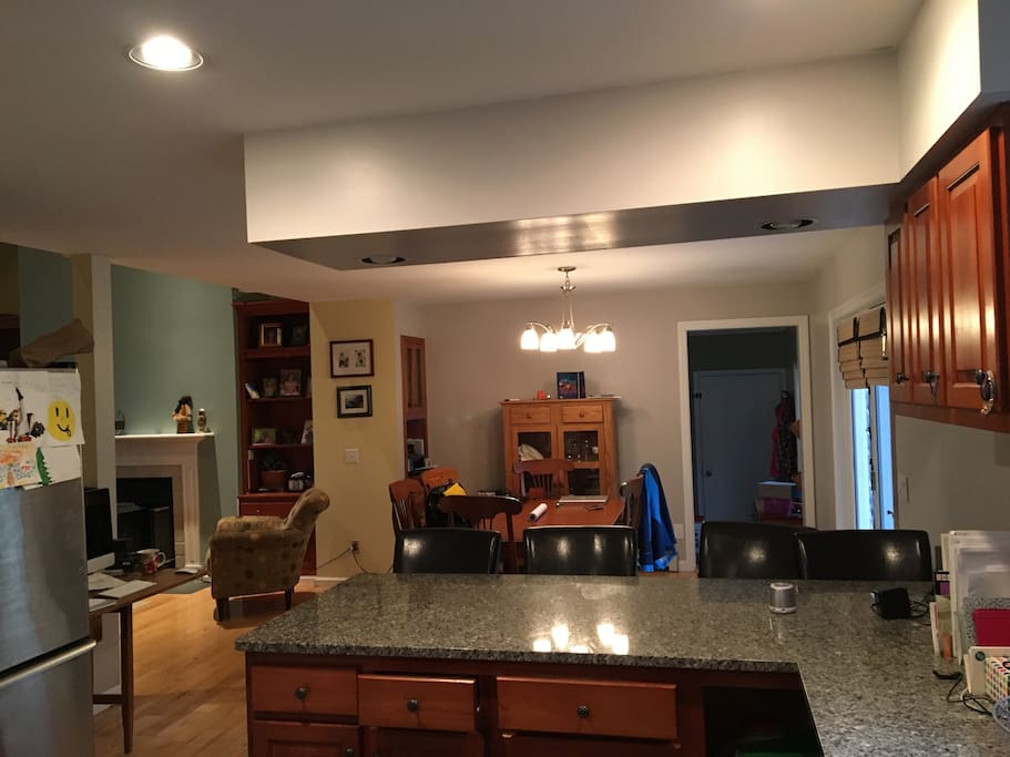 View of dining room from kitchen