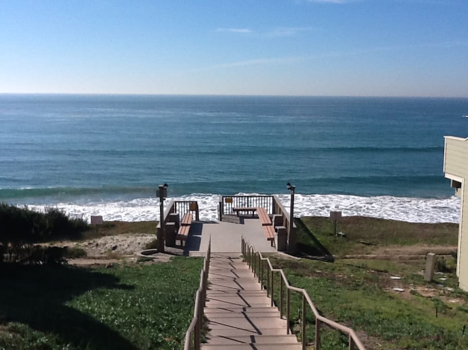View from private steps to great beach