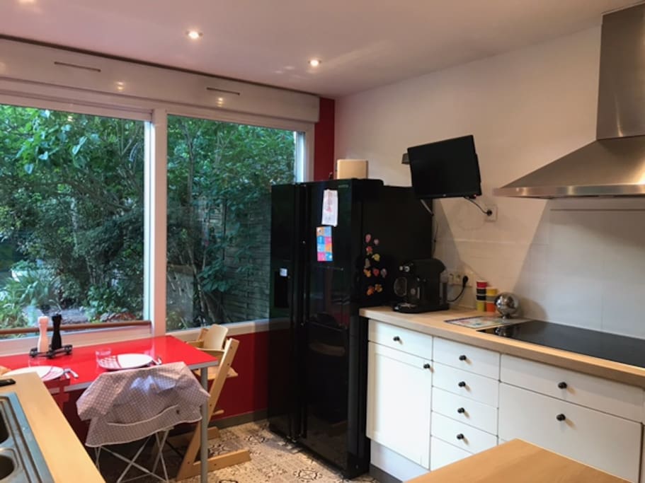 cuisine vue sur jardin