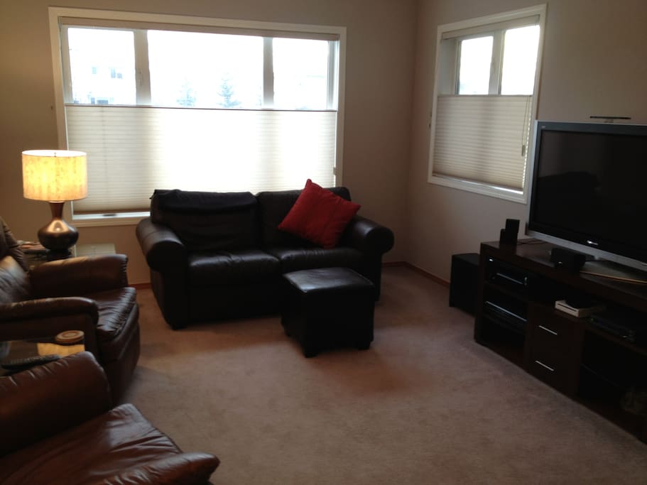 Upstairs living room with flat screen TV