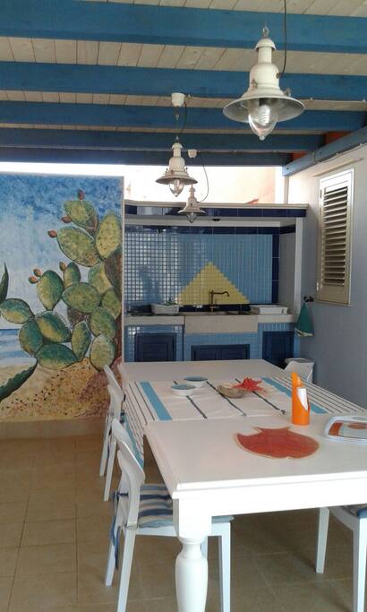 Cucina esterna in muratura