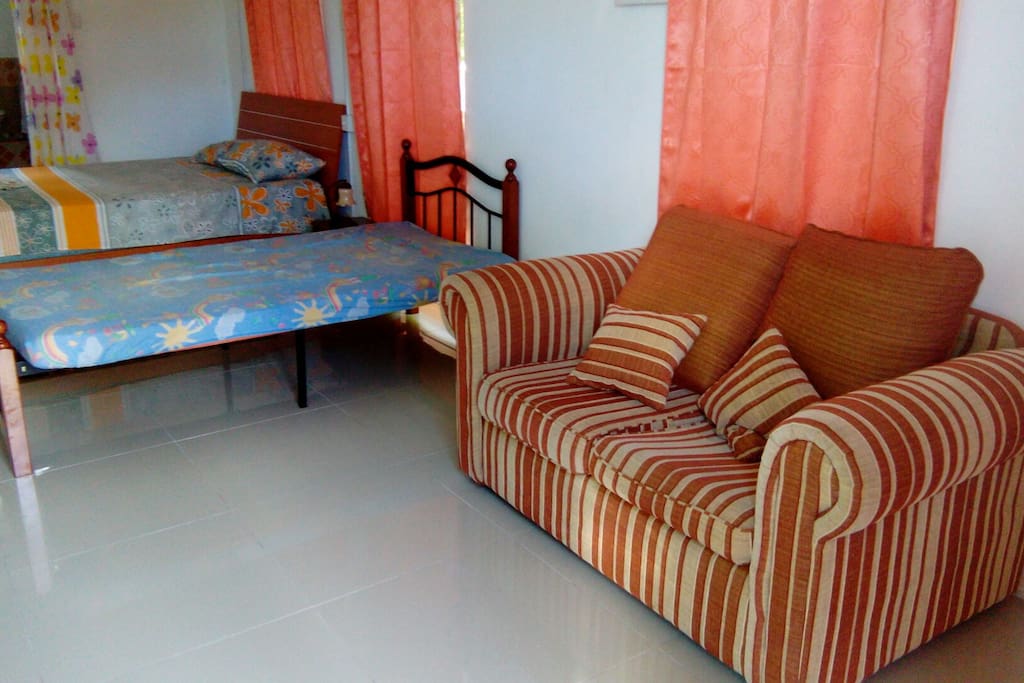 bed room and sofa