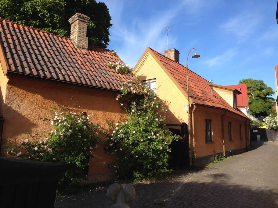 Brygghuset och hyresvärdens hus från Skogränd.